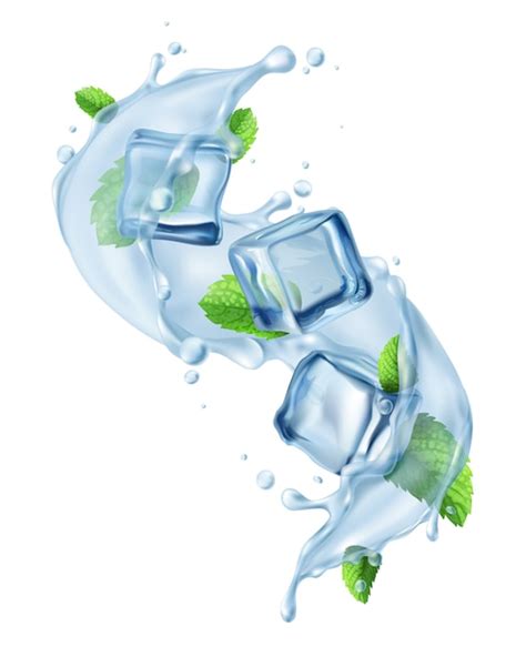 Free Vector | Ice Cube Water Splash