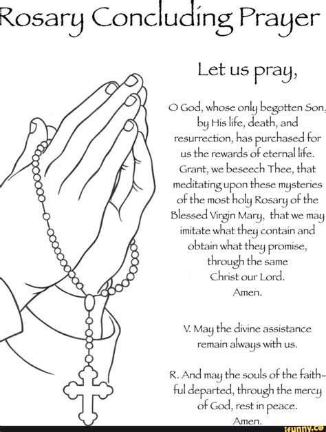 Rosary Concluding Prayer Let us pray, God, whose only begotten Son, by His life, death, and ...