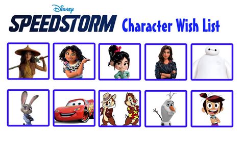 My Disney Speedstorm Character Wish List by jacobstout on DeviantArt