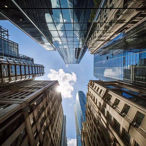 Premium AI Image | A view of the sky from the top of a skyscraper.