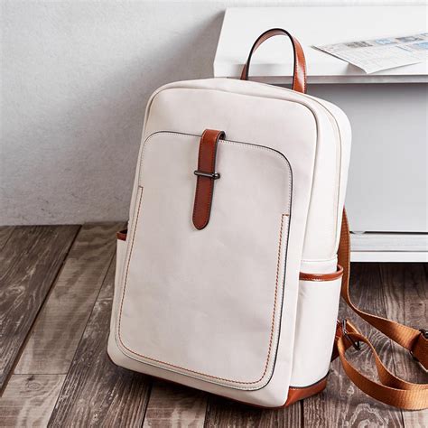 BROMEN Leather Laptop Backpack for Women 15.6 inch Computer Backpack ...