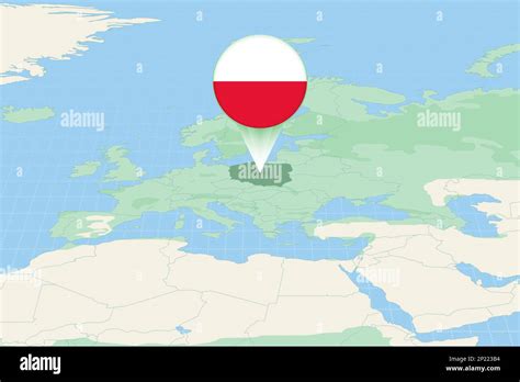 Map illustration of Poland with the flag. Cartographic illustration of ...