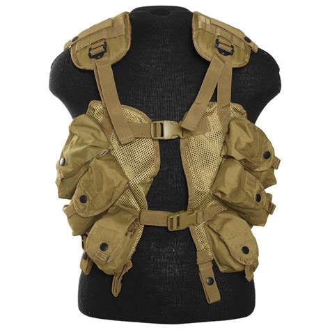 TACTICAL MILITARY COMBAT LOAD BEARING VEST ADJUSTABLE WEBBING CARRIER COYOTE TAN | eBay