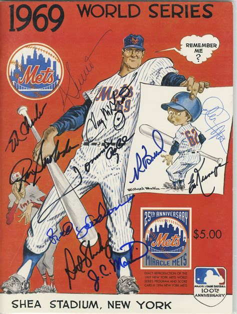 Lot Detail - 1969 New York Mets World Series Program With 11 Signatures ...