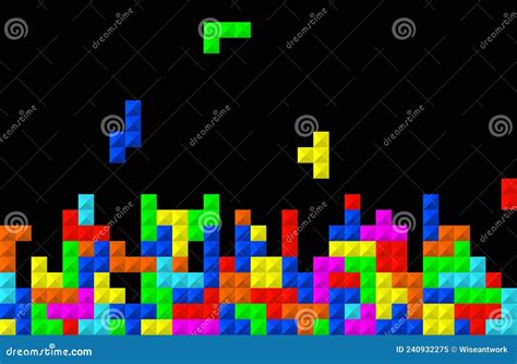 Tetris Game. Tetris Pixel Background. Arcade Game. Background of Video with Puzzle, Brick and ...