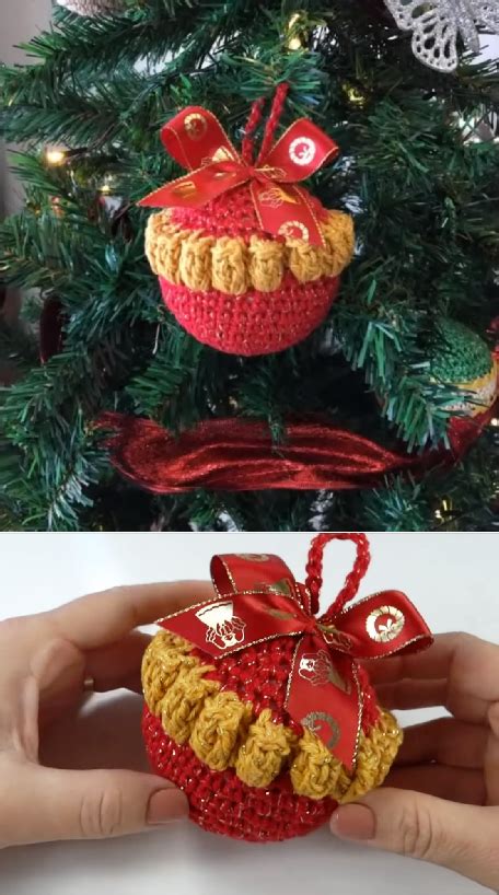 Crochet Christmas Ball Ornament - Crochet Ideas