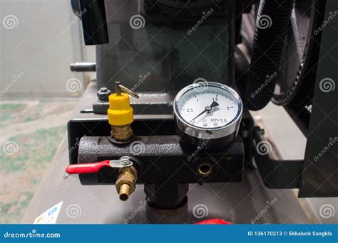 Valve, Safety Valve and Pressure Gauge on Air Pressure Tank Stock Image - Image of industrial ...