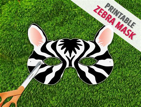 Zebra Printable Mask Halloween Masks Party Mask by theRasilisk