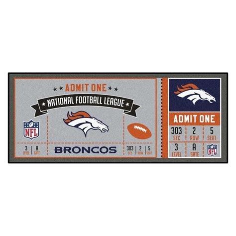 NFL - Denver Broncos Ticket Runner 30"x72" | Nfl tickets, Nfl denver ...