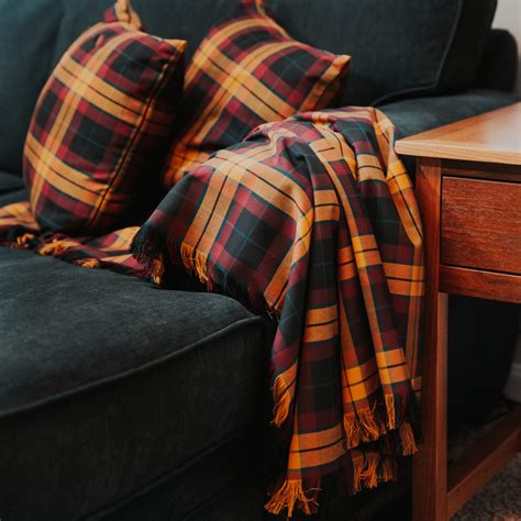 Wool Tartan Throw Woven in Scotland For Celtic Home Decor