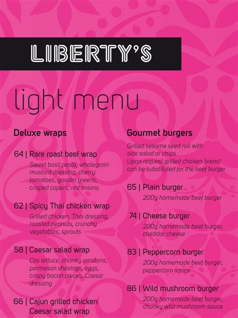 Liberty Menu | PDF | Hamburgers | Salad