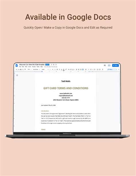 Gift Card Terms And Conditions Template in Word, Google Docs - Download | Template.net