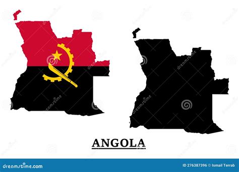 Angola National Flag Map Design Stock Vector - Illustration of location ...