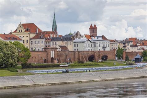 TORUN, POLAND - MAY 18, 2016: Torun in Poland, Old Town Skyline, Fortified Medieval City, River ...