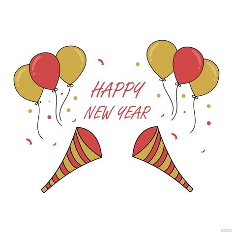 New Year's Day Cartoon Clipart in EPS, Illustrator, JPG, PSD, PNG, SVG ...