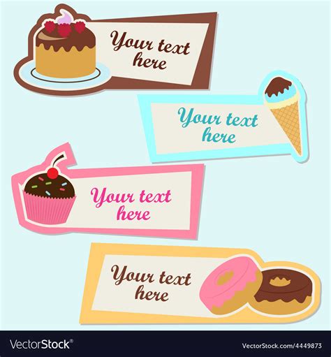 Sweet sticker set Royalty Free Vector Image - VectorStock