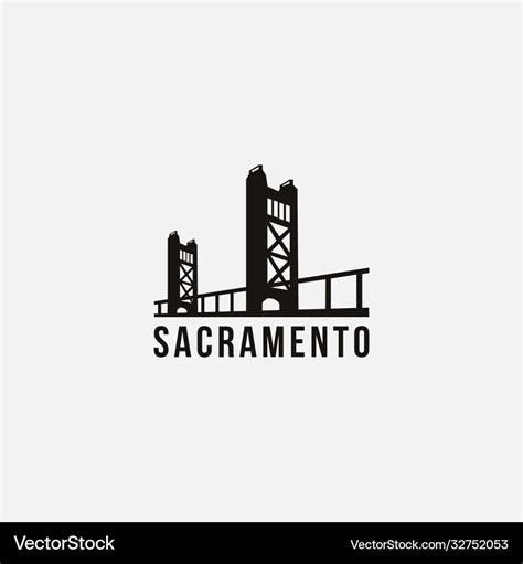 Flat minimalist sacramento bridge bridge logo Vector Image