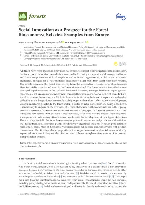 (PDF) Social Innovation as a Prospect for the Forest Bioeconomy ...