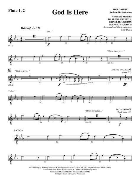 God Is Here (Choral Anthem SATB) Flute Sheet Music PDF (Word Music Choral / Arr. Cliff Duren ...