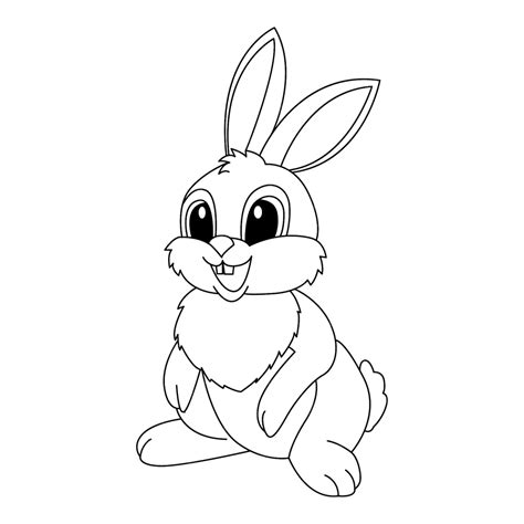 Premium Vector | Cute rabbit cartoon coloring page illustration vector ...