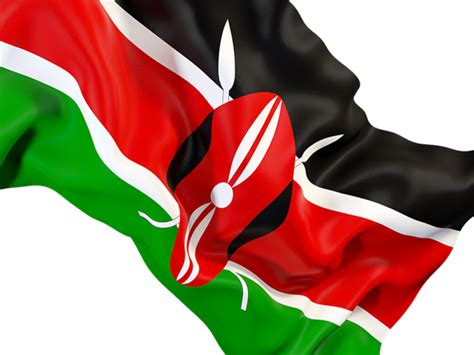 Waving flag closeup. Illustration of flag of Kenya