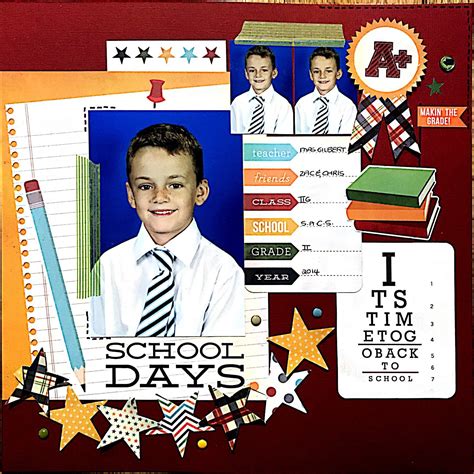 SCHOOL DAYS - Scrapbook.com | School scrapbook, Kids scrapbook, Scrapbook page layouts