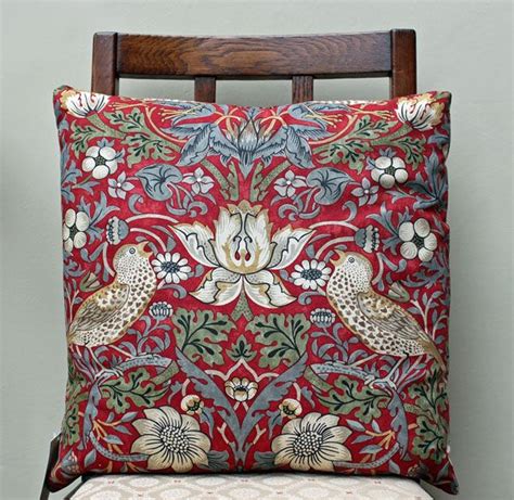 William Morris Strawberry Thief Crimson Cushion | Sanderson fabric, William morris, Cushion cover