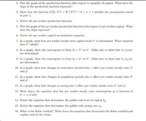 Solved 2. Plot the graph of the production function with | Chegg.com