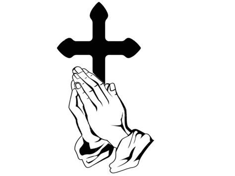 Christian Decal PRAYING HANDS and Cross Decal Cross Decal - Etsy | Praying hands, Cross coloring ...