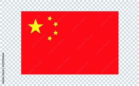 China flag in vector illustration. Isolated on transparent background. Stock Vector | Adobe Stock