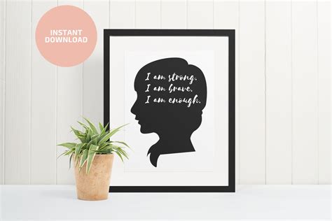 I am Enough Art Printable Instant Download Black and White | Etsy | Black and white wall art ...