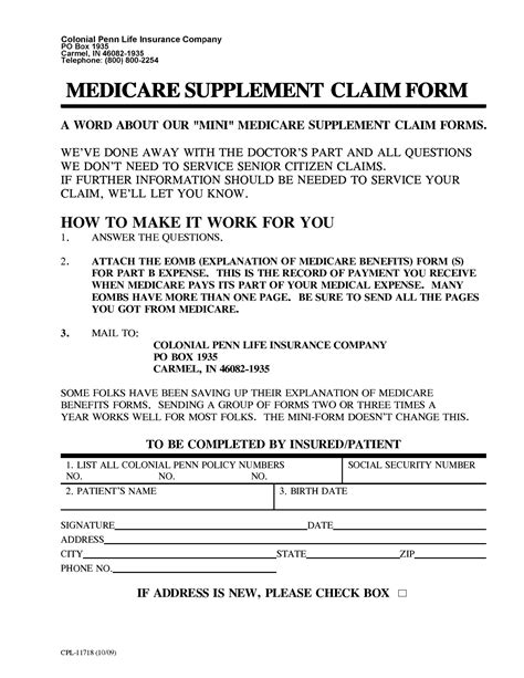 Colonial Penn Health Insurance Claims Forms - ClaimForms.net