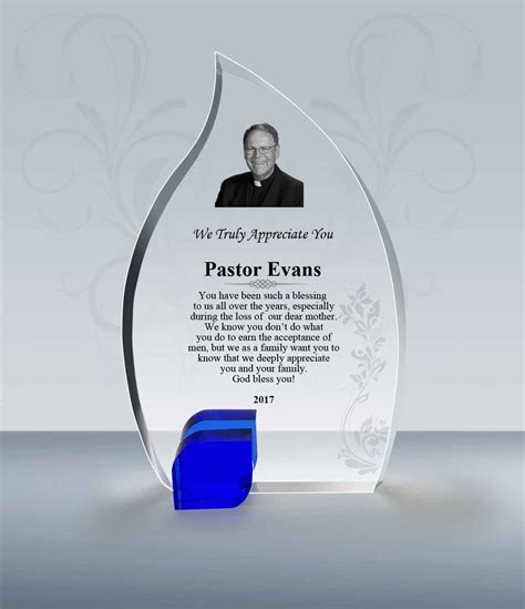 Pastor Appreciation Gift – Blue Flame Crystal Plaque (005) – Goodcount ...