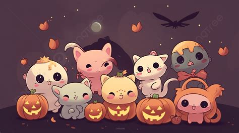 Halloween Kawaii Background, Wallpaper 171, Cats, Cute Halloween Pictures To Draw Background ...