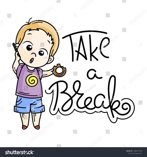 Take Break Cute Cartoon Kids Vector: เวกเตอร์สต็อก (ปลอดค่าลิขสิทธิ์) 1080941708 | Shutterstock