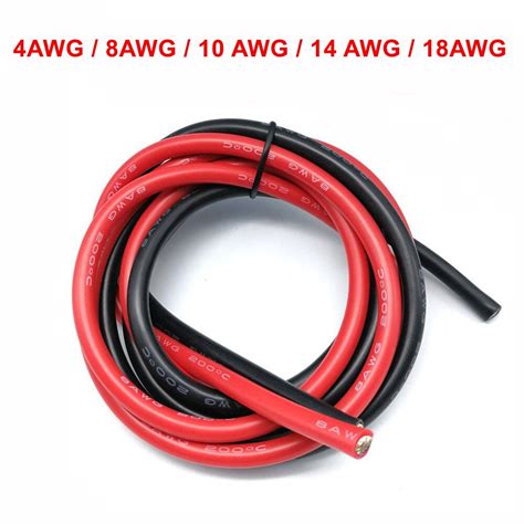 4 AWG 8 AWG 10 AWG 12AWG 14 AWG 18 AWG Gauge Wire Silicone Flexible ...