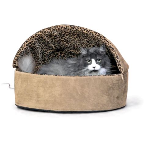 K&H Leopard Thermo-Kitty Heated Cat Bed 20"x20" Tan from Petco