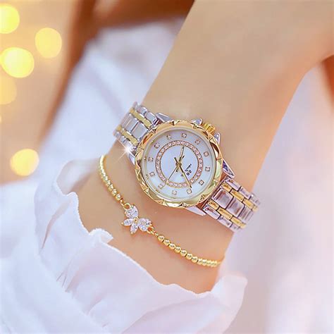 Women Fashion Watch Metal Case Band Analog Wrist Watch Glittering ...