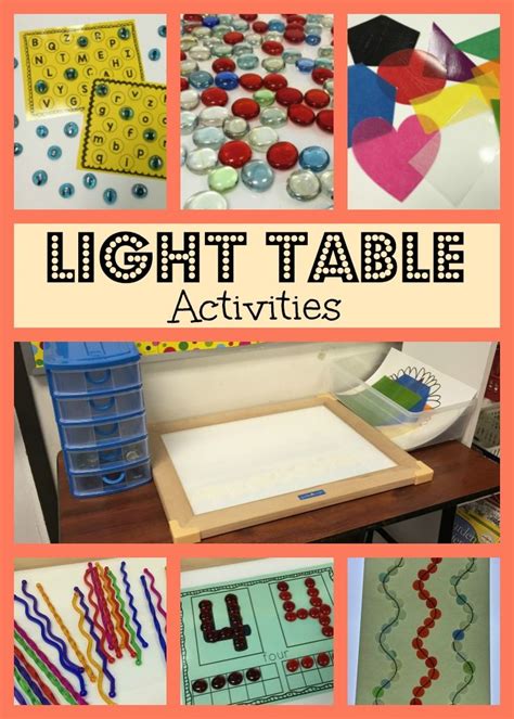 Light Table Activities, Make learning fun and bright! www.JustTeachy.blogspot.com | Light table ...