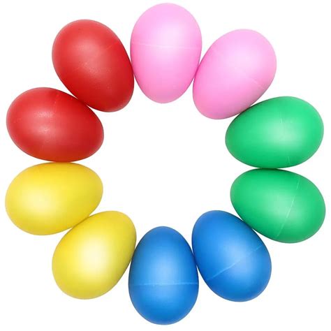 10Pcs Colored Plastic Musical Egg Shakers Set Percussion Musical Maracas Eggs Toy For Child Kids ...