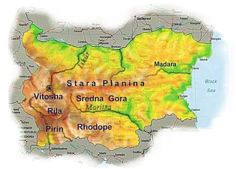 Mountains Bulgaria Map