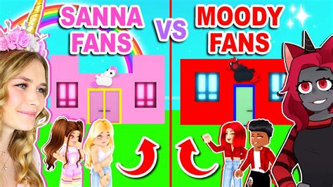 SANNA Vs MOODY FANS House Build Challenge In Adopt Me! (Roblox) - YouTube