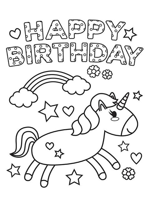 Free & Easy To Print Happy Birthday Coloring Pages | Happy birthday coloring pages, Happy ...