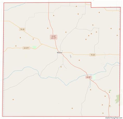 Map of Mason County, Texas - Thong Thai Real