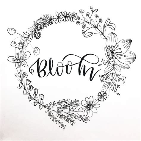 Botanical wreath | Wreath drawing, Floral line art, Botanical wreath