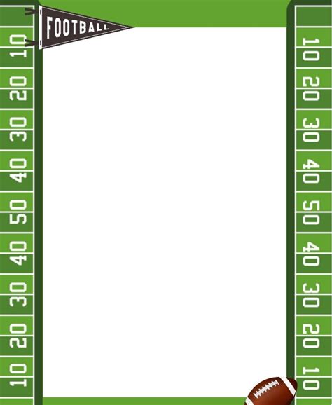 Football Border, Pdf, Printable Blank Sports Template Instant Download ...