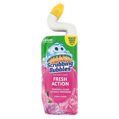 Scrubbing Bubbles Fresh Action Toilet Bowl Cleaner, Floral Fusion, 1 Squeeze Bottle, 24 Ounce ...