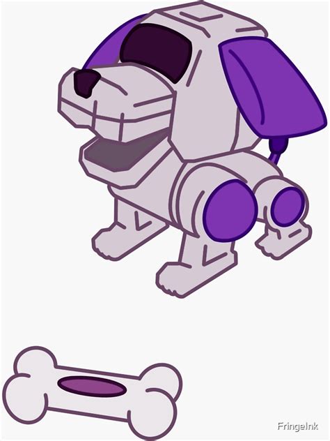 "90’s Robot Dog Toy and Bone" Sticker for Sale by FringeInk | Redbubble