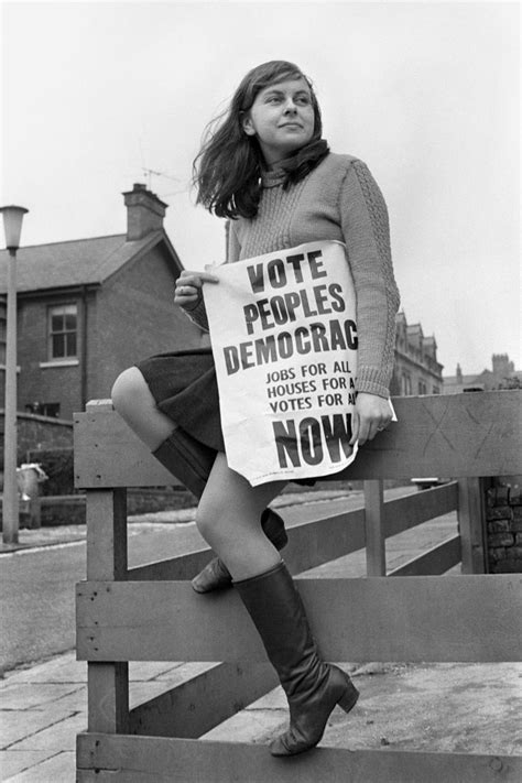 Bernadette Devlin, the youngest woman ever elected to Parliament, campaigning for People’s ...