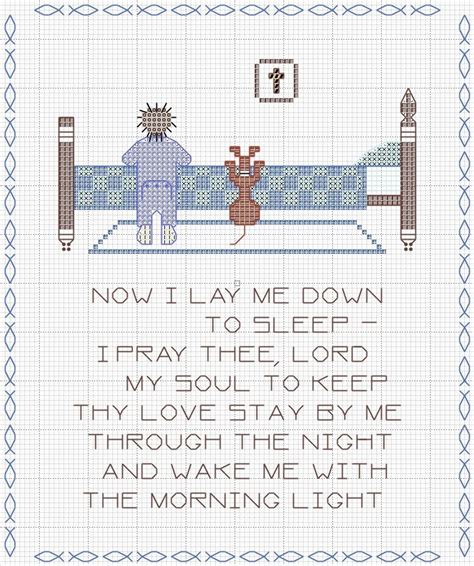 Free Now I Lay Me Down to Sleep cross stitch chart | Cross stitch ...